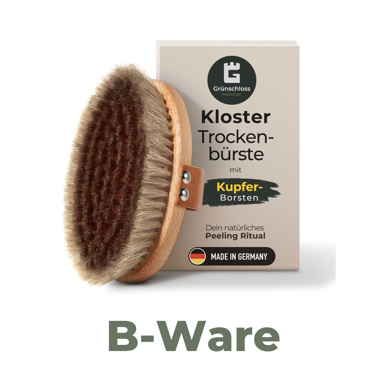 B-Ware Klosterbürste mit Kupfer (YANG) Trockenbürste - Grünschloss