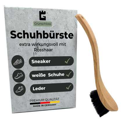 Rosshaar Schuhbürste Holz Sneaker Cleaner für Lederschuhe