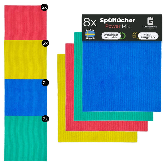 Baumwoll Spültücher waschbar mehrfarbig - made in Sweden