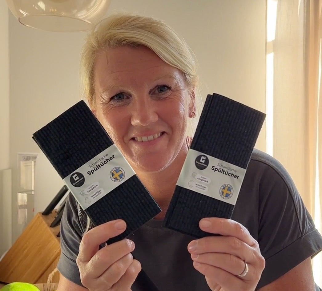 B-Ware 3x Spültücher Schwarz waschbar (3 Stück)