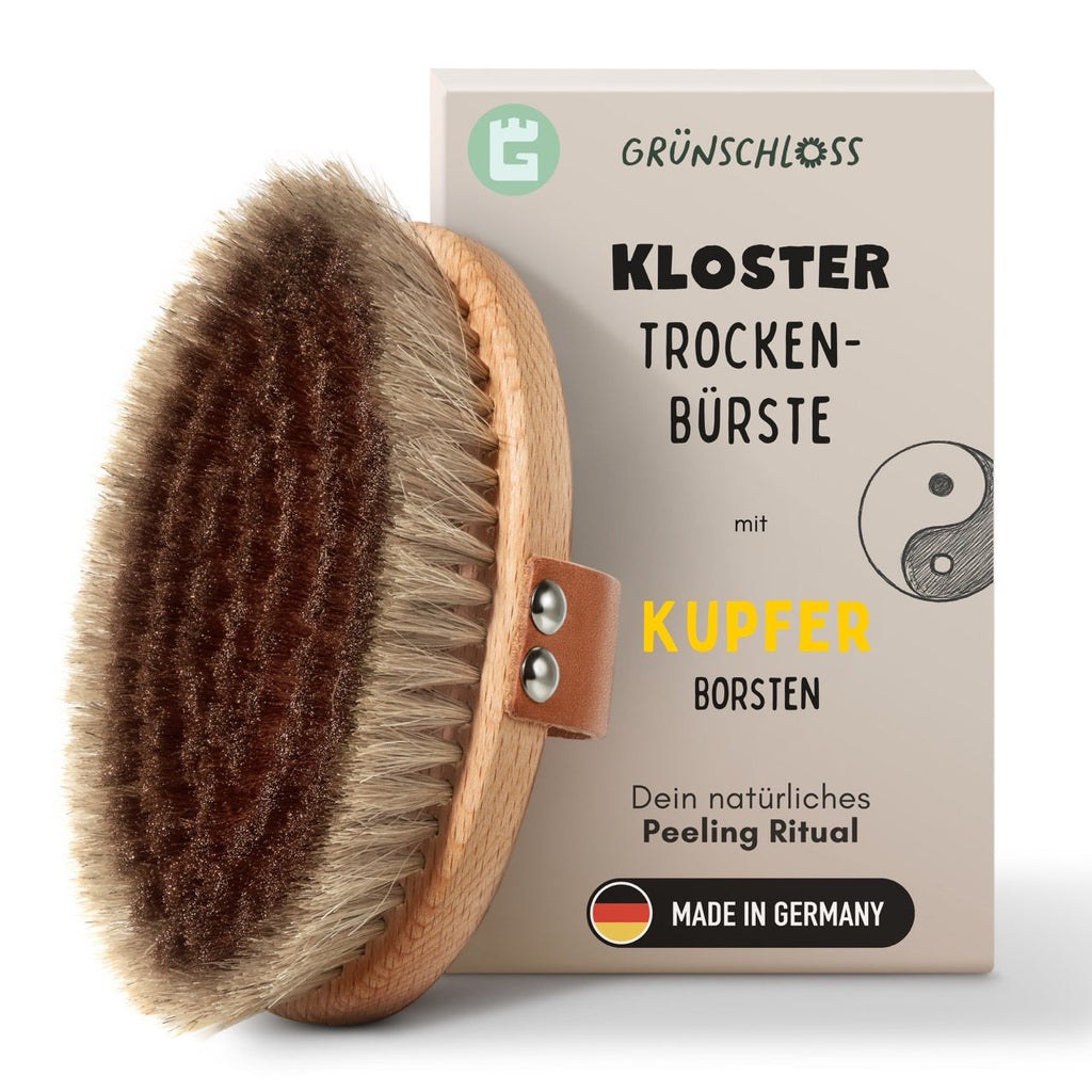 Trockenbürste Körper mit Kupfer (YANG) Energie- & Kupferbürste