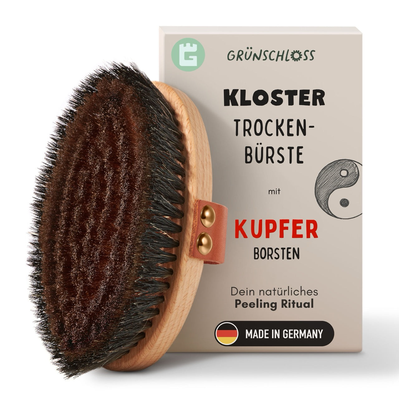 Trockenbürste Körper mit Kupfer (YIN) Energie- & Kupferbürste