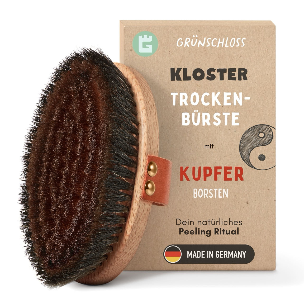 Trockenbürste Körper mit Kupfer (YIN) Energie- & Kupferbürste