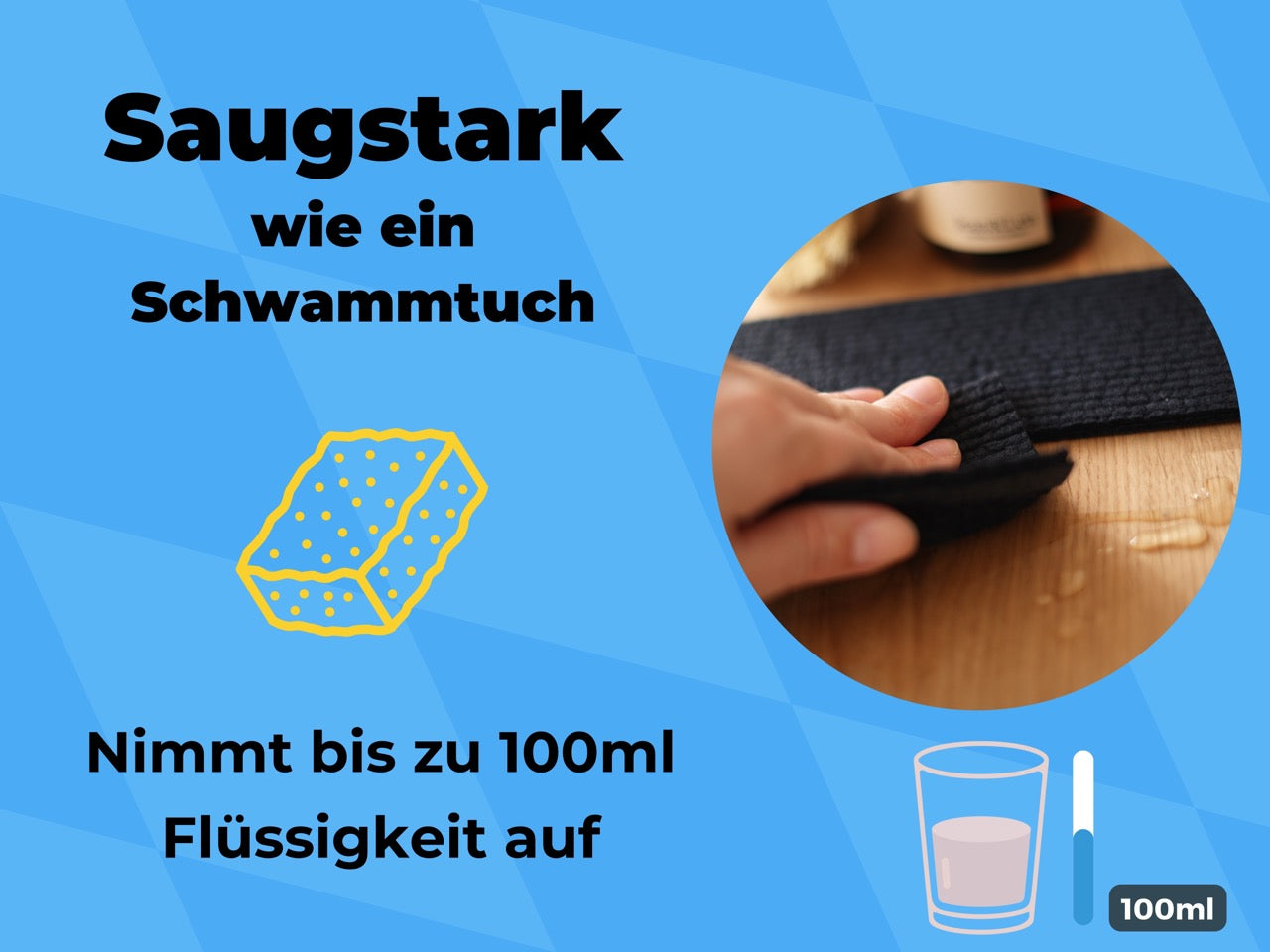 Bayern Souvenir Spültücher bedruckt (5x) - Bayrische Flagge