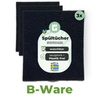 Black dishcloths made of cotton & wood pulp - washable & extra absorbent - Made in Sweden