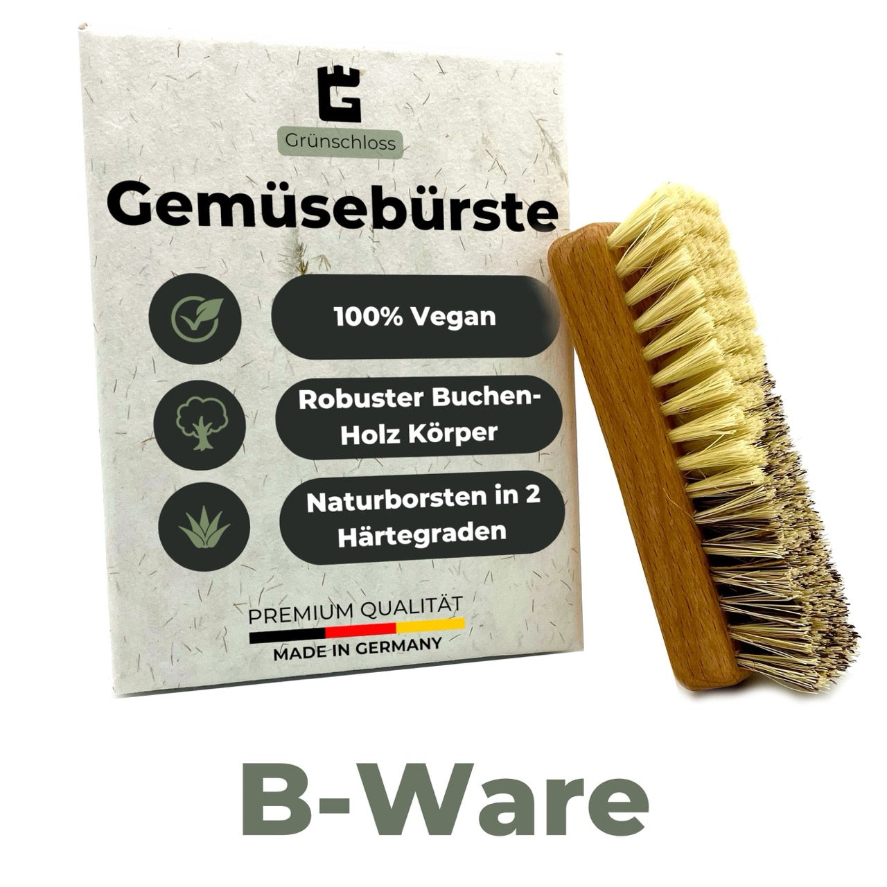B-Ware - Gemüsebürste Holz zwei Härtegraden - Grünschloss