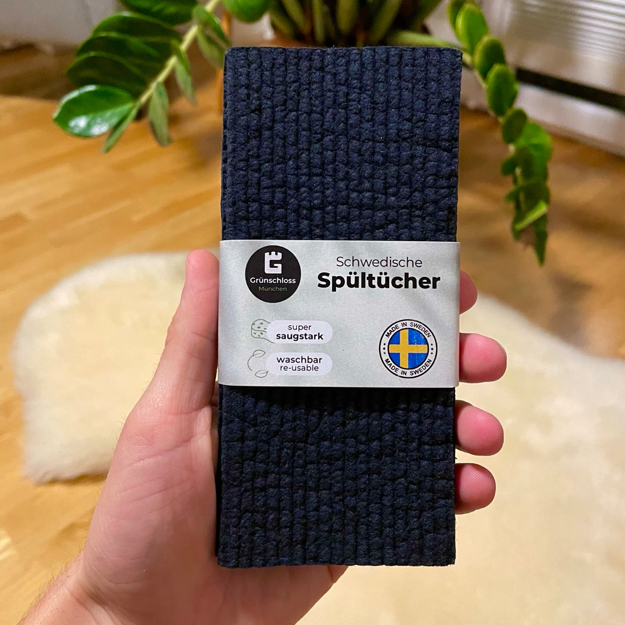 Geschenkset schwedische Spüllappen Schwarz (2x)