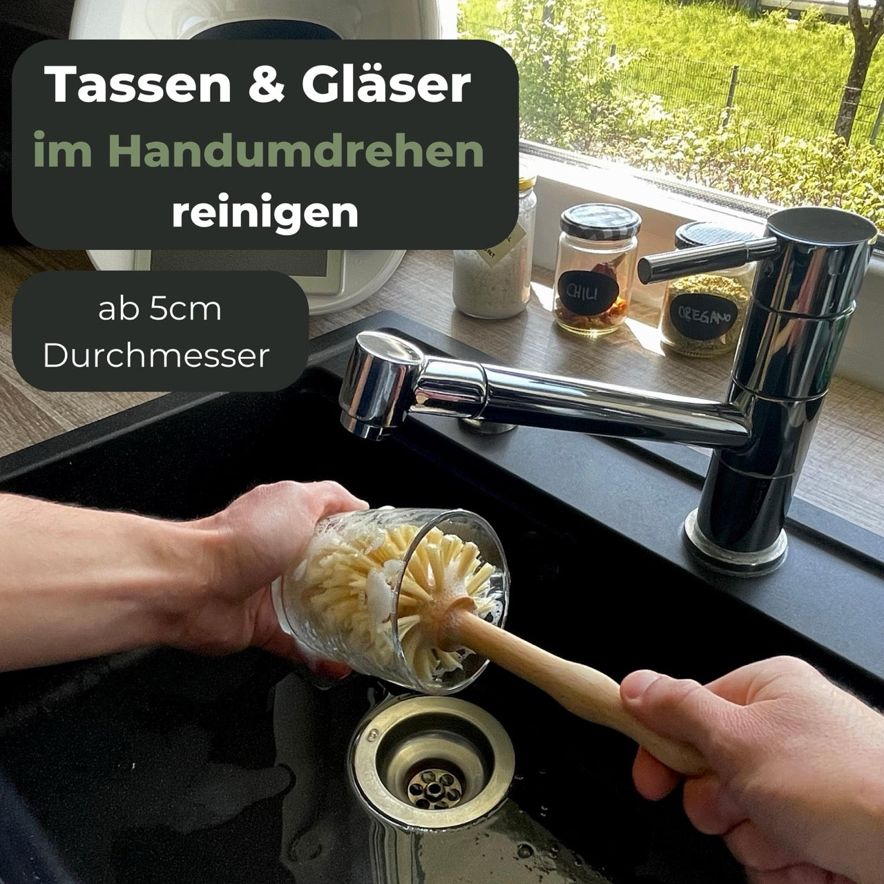 Gläser Reinigungsbürste effektiv reinigen in der Küche