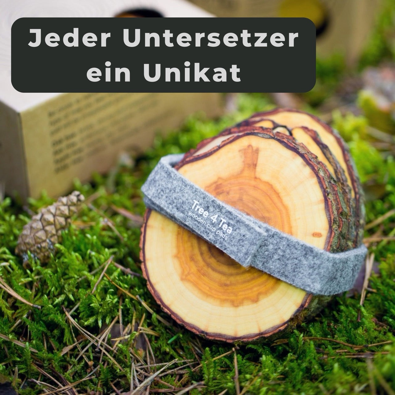 Jeder Holz Untersetzer ein Unikat