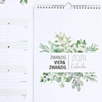 Paarplaner Eukalyptus - 3 Spalten Familienkalender Wandkalender 2024 - Grünschloss