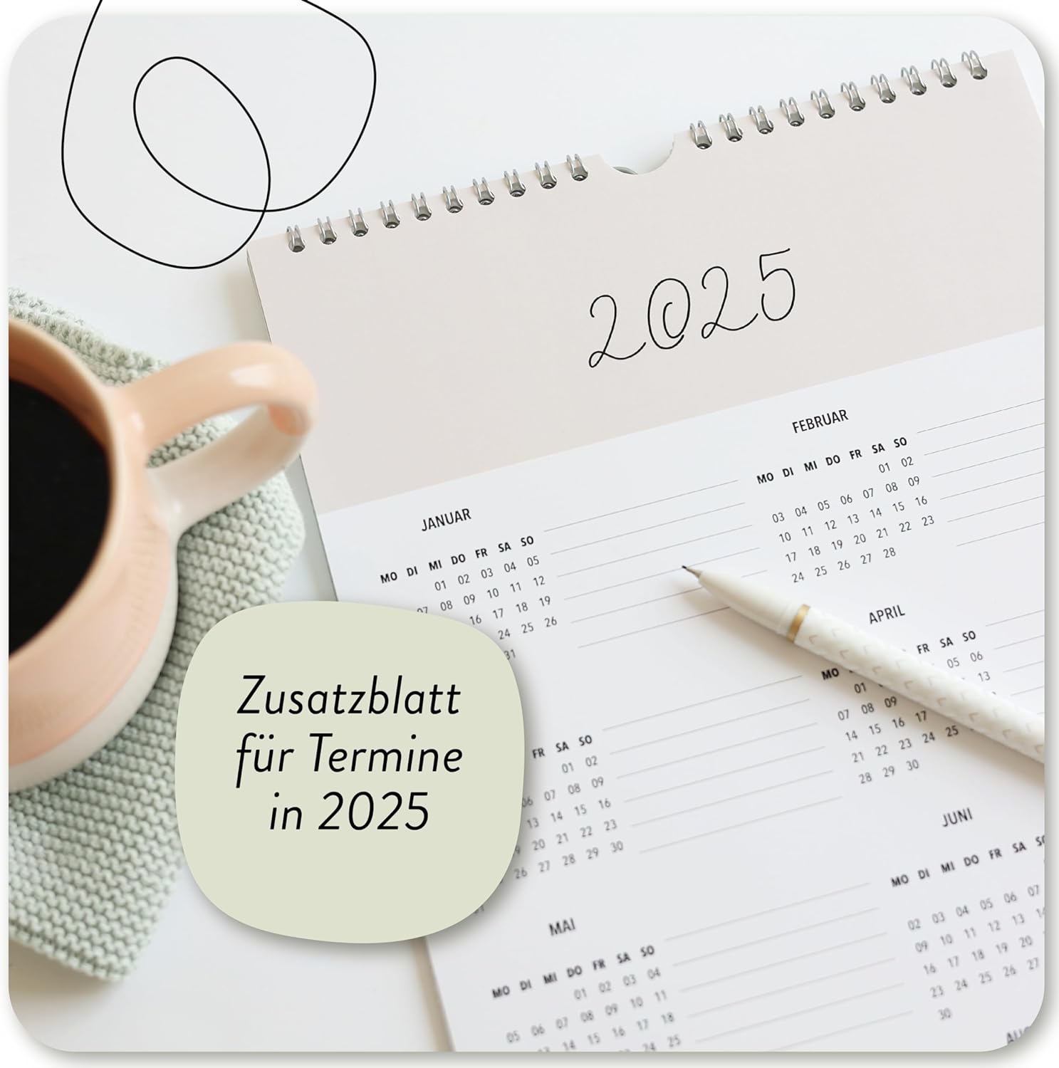 Paarplaner Skandinavisch - 3 Spalten Familienkalender Wandkalender 2024 - Grünschloss