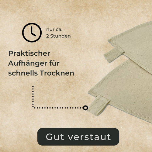 Leinen Filtertüten für filterkaffee mit Aufhänger. Waschbar und wiederverwendbare Dauerfilter