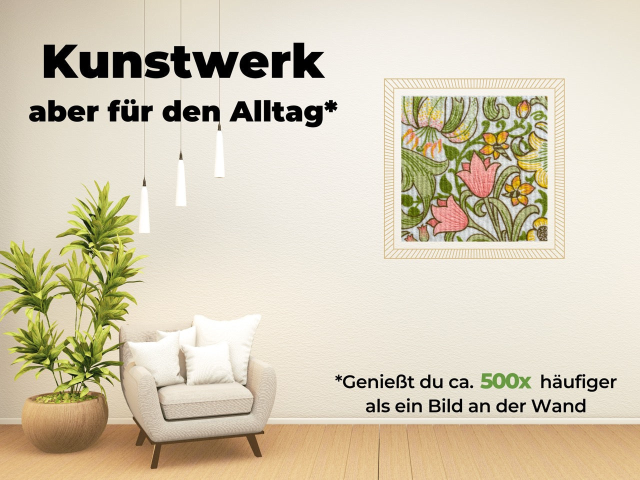 5x Art Spültücher bedruckt Set - William Morris Flower Garden