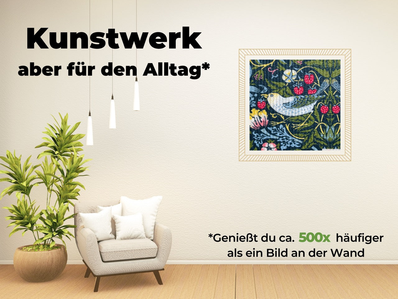 5x Art Spültücher bedruckt Set - William Morris Meisterwerke