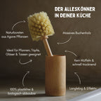 Mixing pot dishwashing brush for Thermomix & glasses - 100% vegan & plastic-free