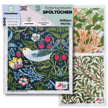 5x Art Spültücher bedruckt Set - William Morris Meisterwerke