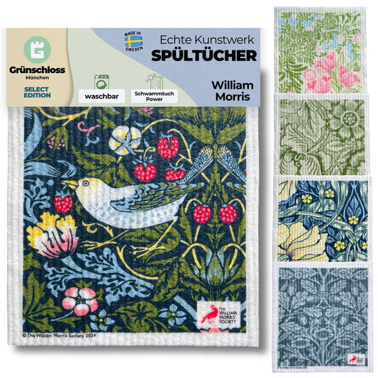 5x Art Spültücher bedruckt Set - William Morris Select Edition