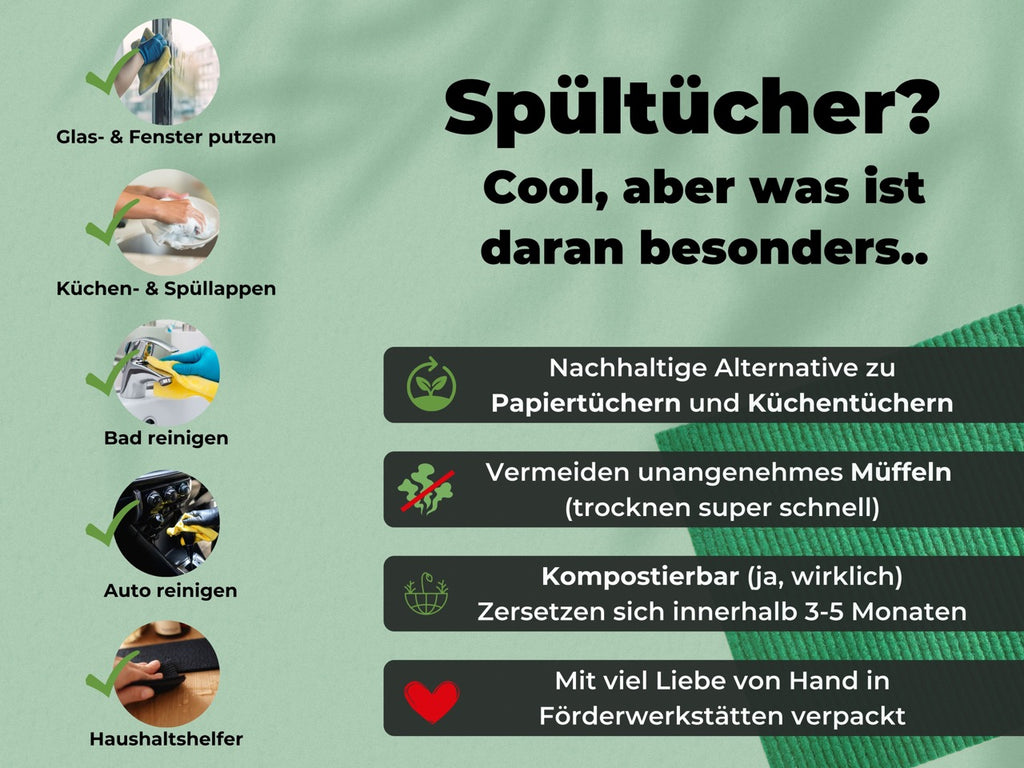 Spüllappen Forest Green Winter Edition - saugstarke Schwammtücher Plastikfrei