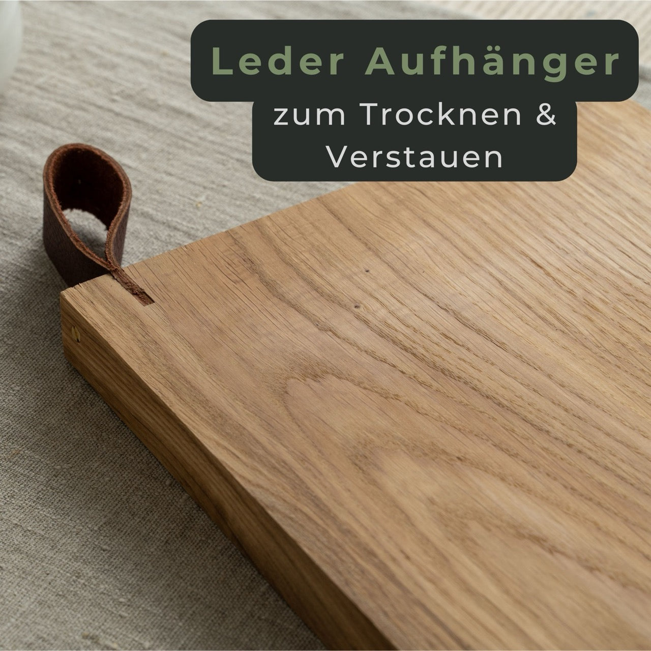 Echtleder Aufhänger zum Trocknen und Aufhängen der Schneidebretter Holz