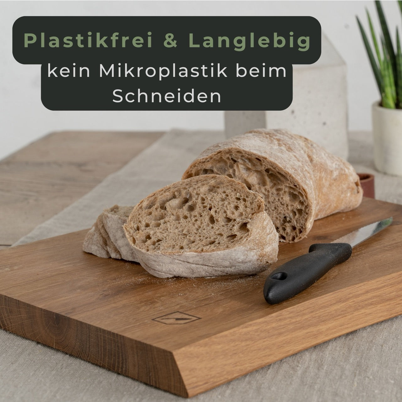 Eiche Massivholz Schneidebrett Servierbrett plastikfrei und antibakteriell