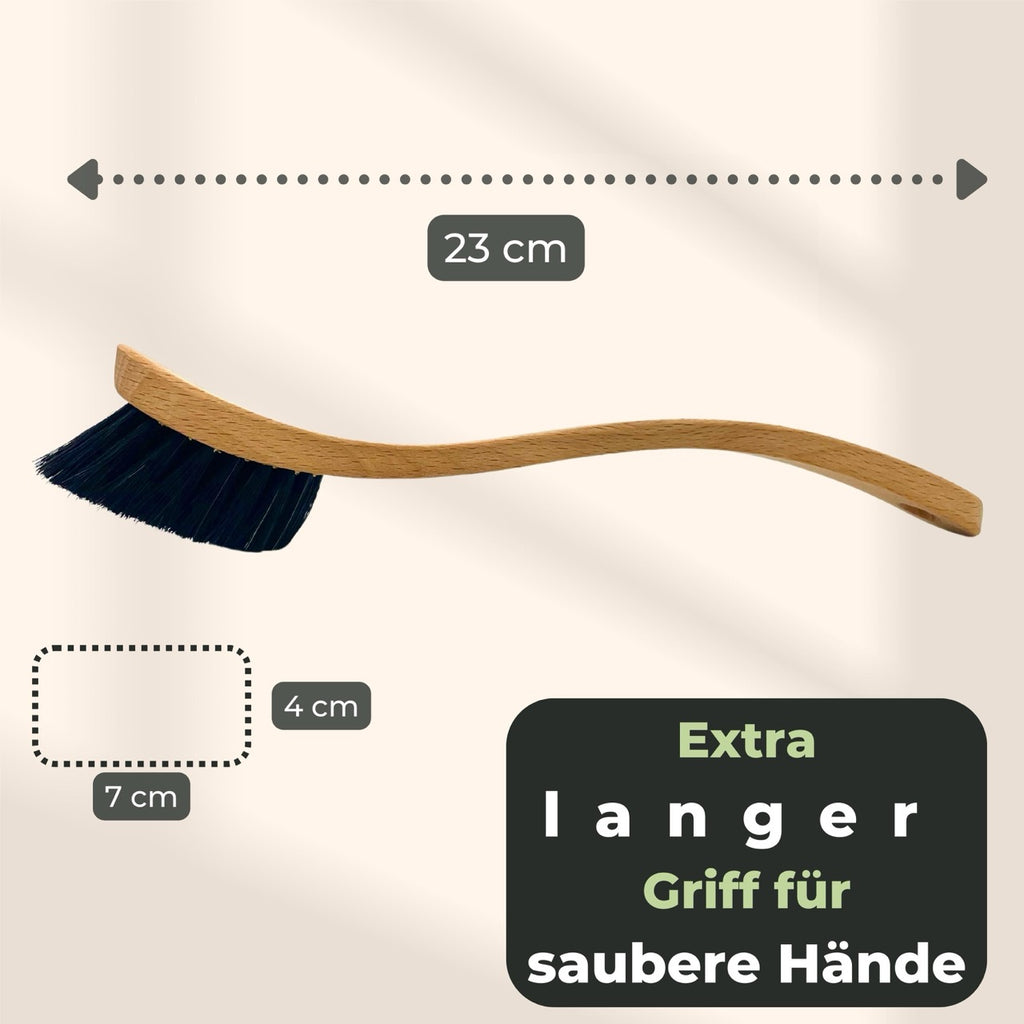Schuhbürste mit extra langem Griff für saubere Hände