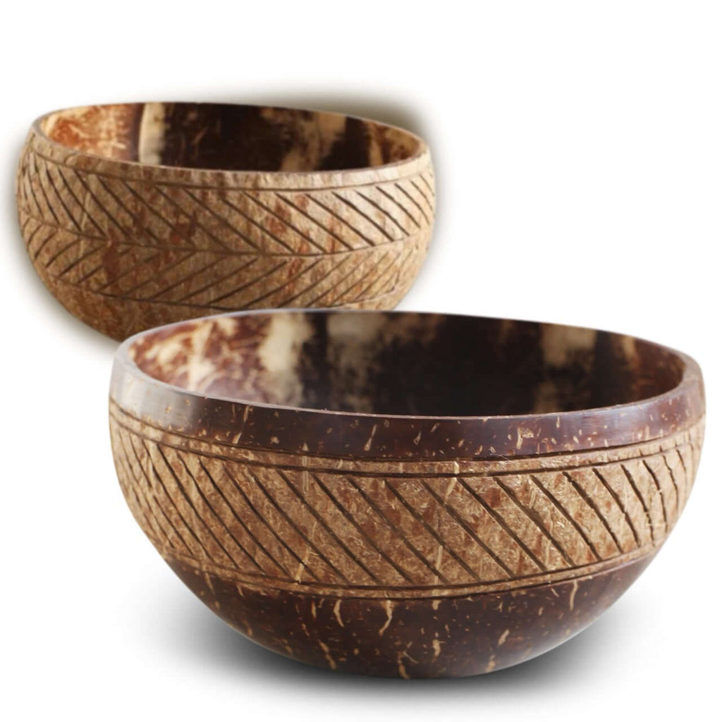 Kokosnuss Schalen Set Couple Bowls (Boho XL + Aztec M)