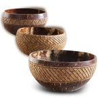3x Kokosnuss Schalen Set Boho (XL) + Indie (M) + Aztec (M)