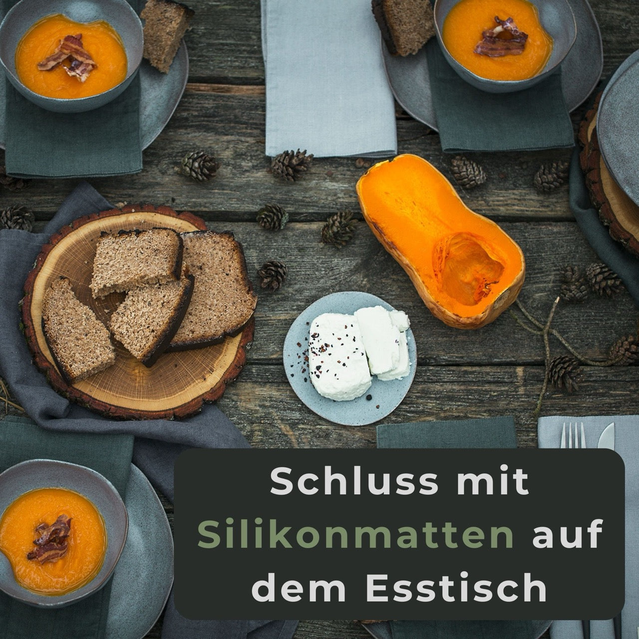 Schluss mit Silikonmatten auf deinem Esstisch - Hallo zu Eiche Untersetzern 