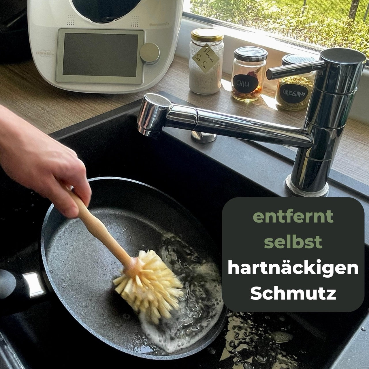 Mixtopf Küchenbürste reinigt Pfanne entfernt hartnäckigen Schmutz