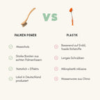Spülbürste Holz Naturborsten aus Palme (extra stark) Plastikfrei + Vegan