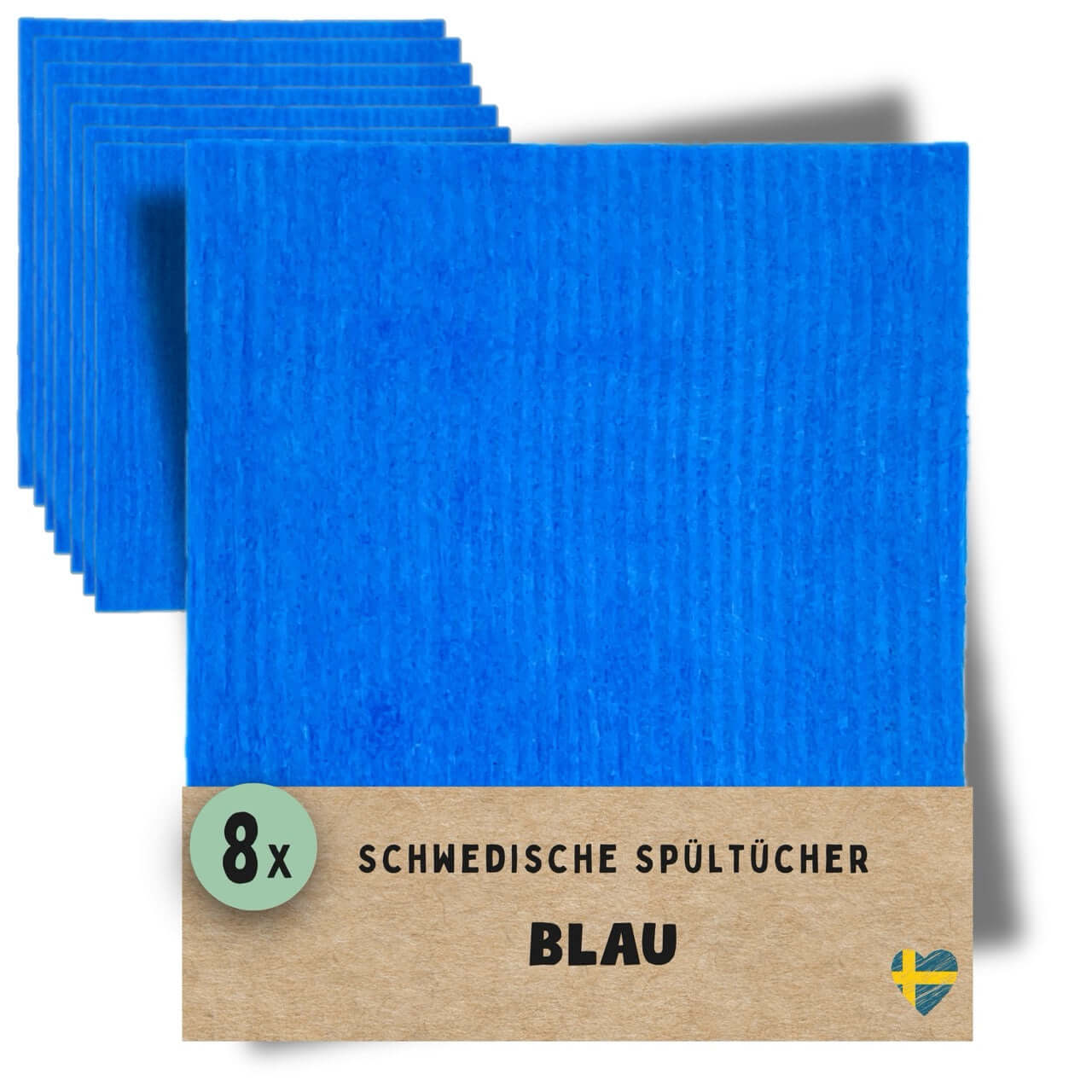 8x Spültücher Blau in kräftigem Blau