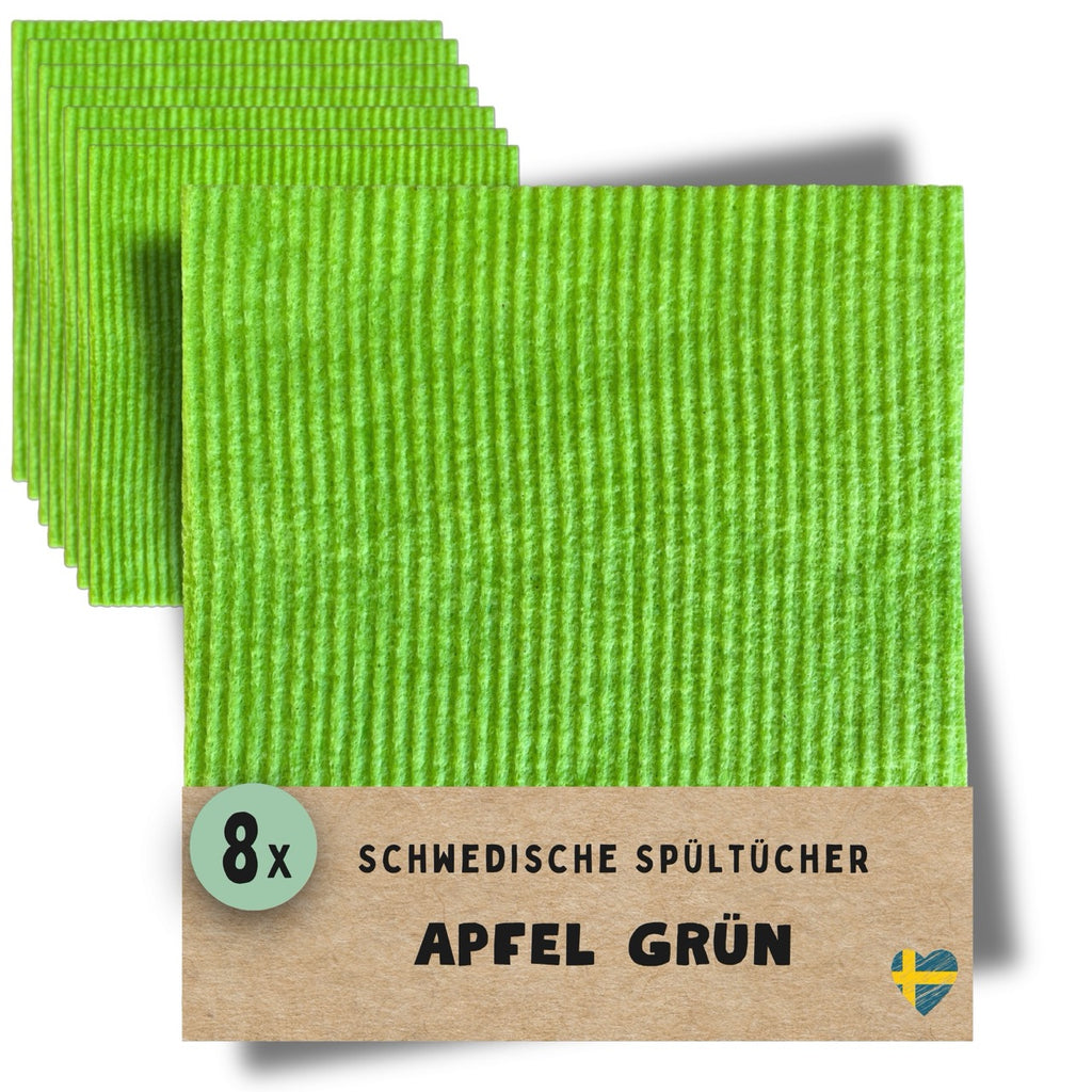 8x Spültücher Grün (Apfel)