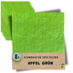 8x Spültücher Grün (Apfel)