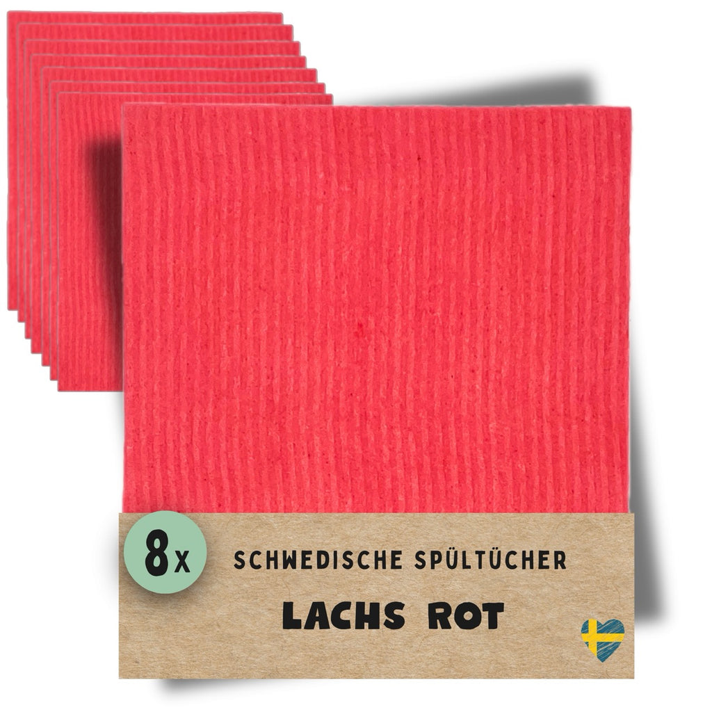 8x Spültücher Rot (Lachs)
