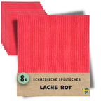 8x Spültücher Rot (Lachs)