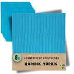 8x Spültücher Türkis (Karibik Grün)