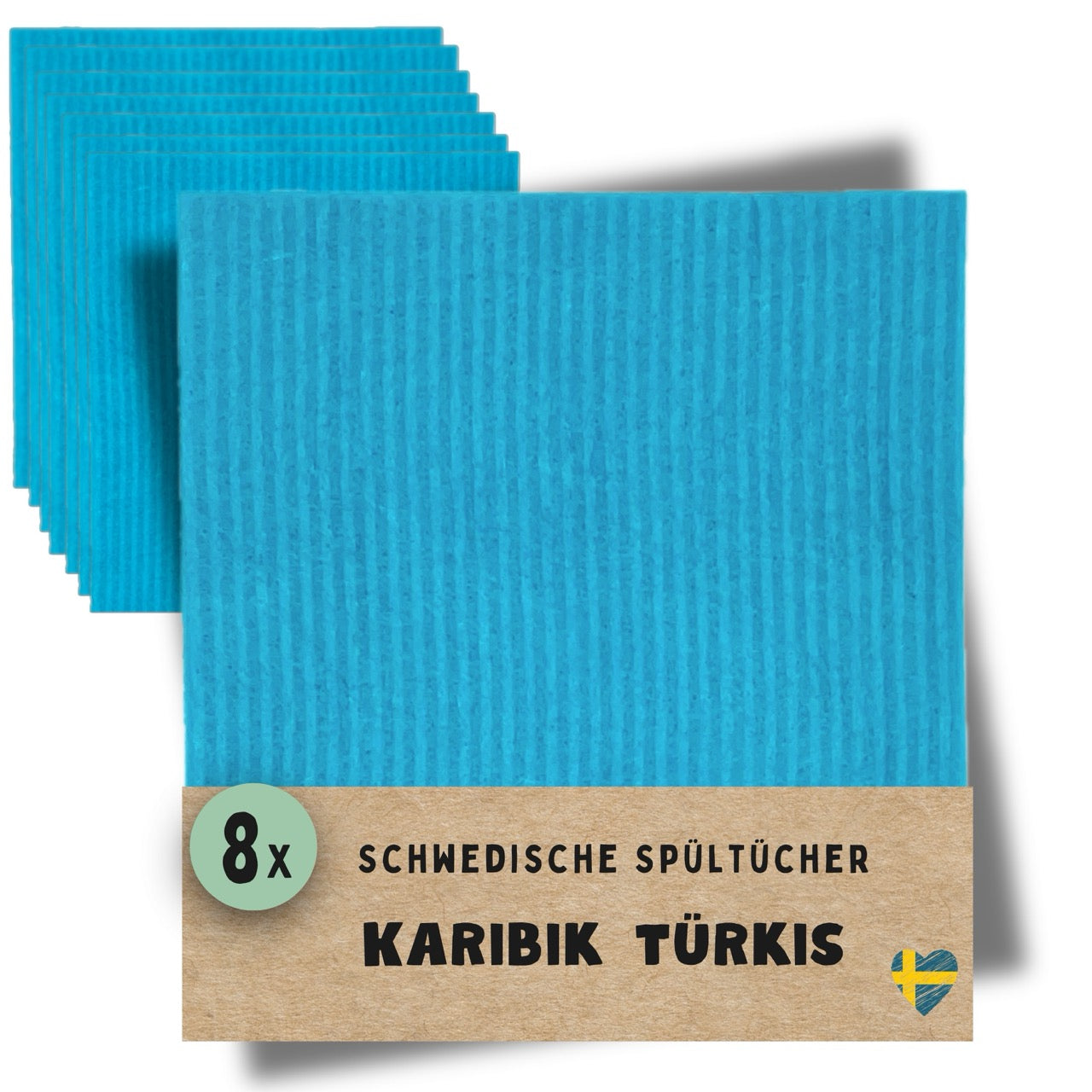 8x Spültücher Türkis (Karibik Grün)