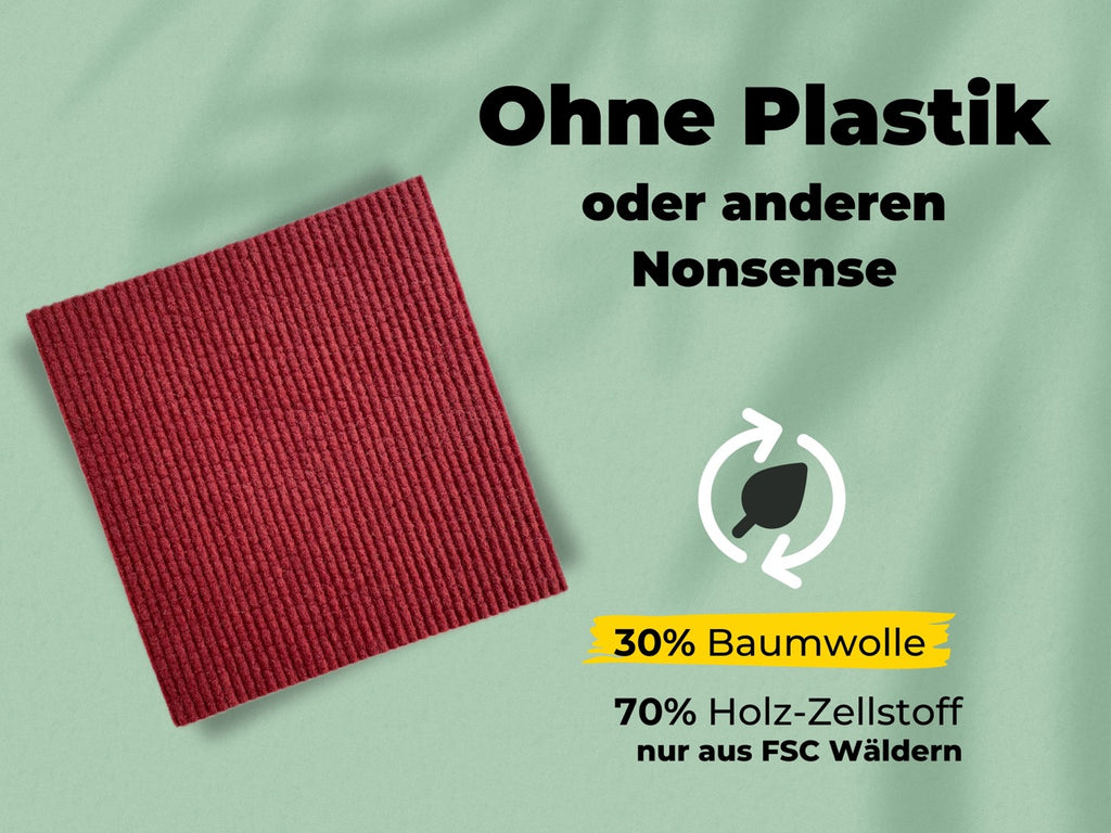 Spüllappen Rotwein Winter Edition - saugstarke Schwammtücher Plastikfrei
