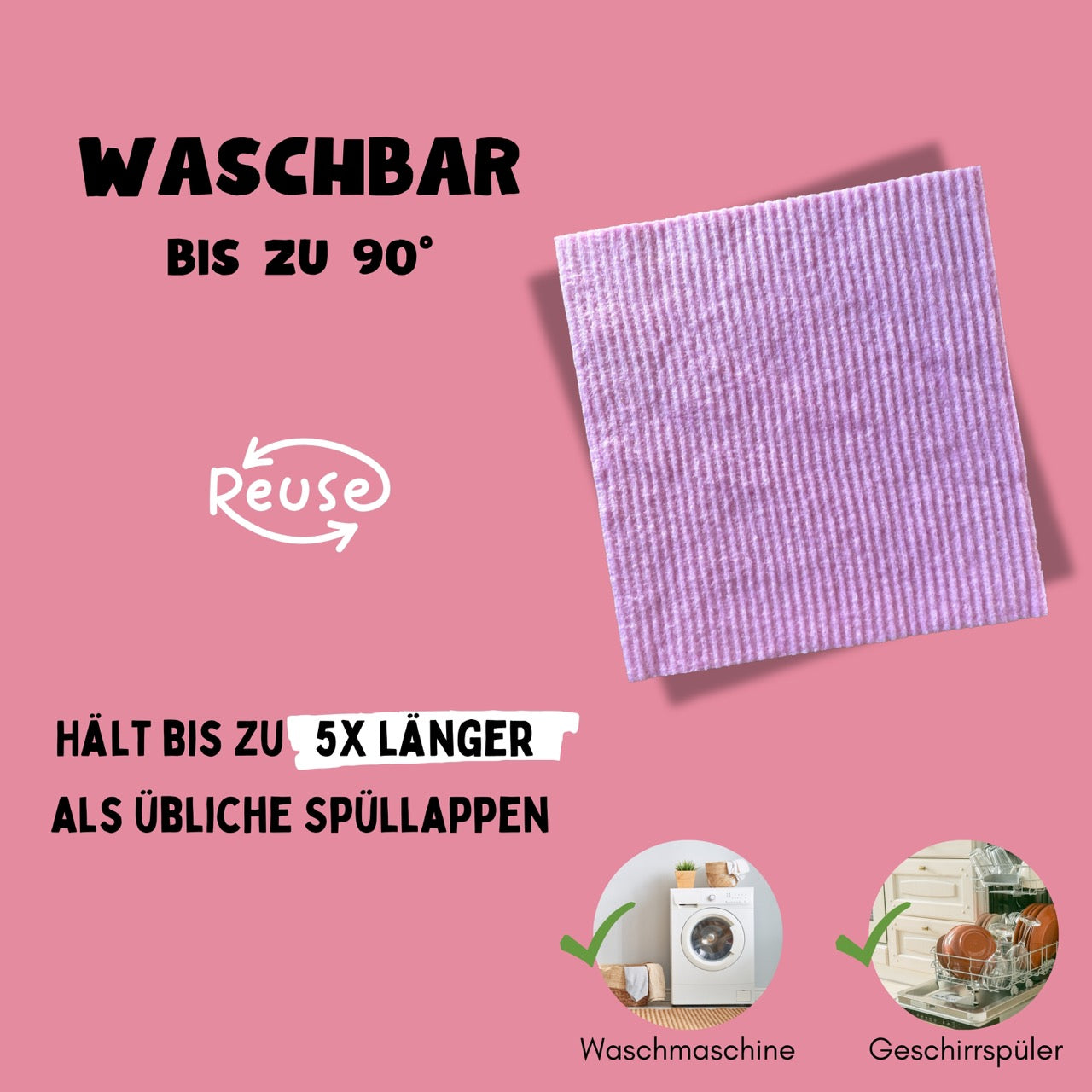 8x Spültücher Rose