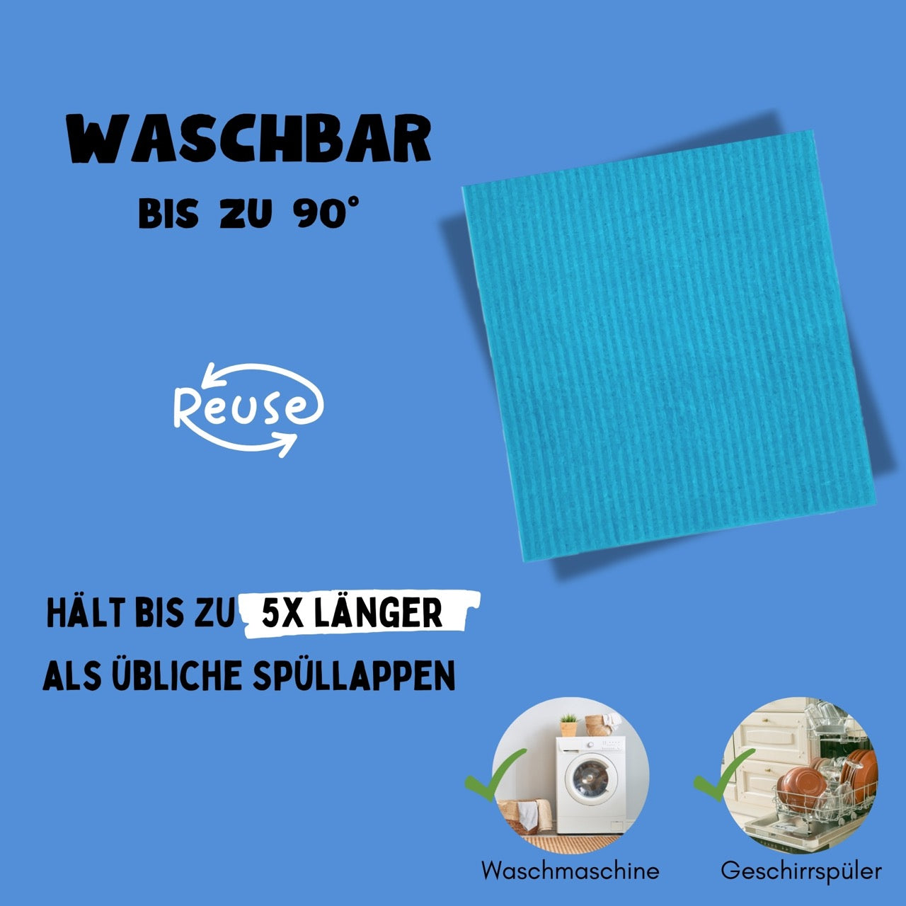 8x Spültücher Türkis (Karibik Grün)