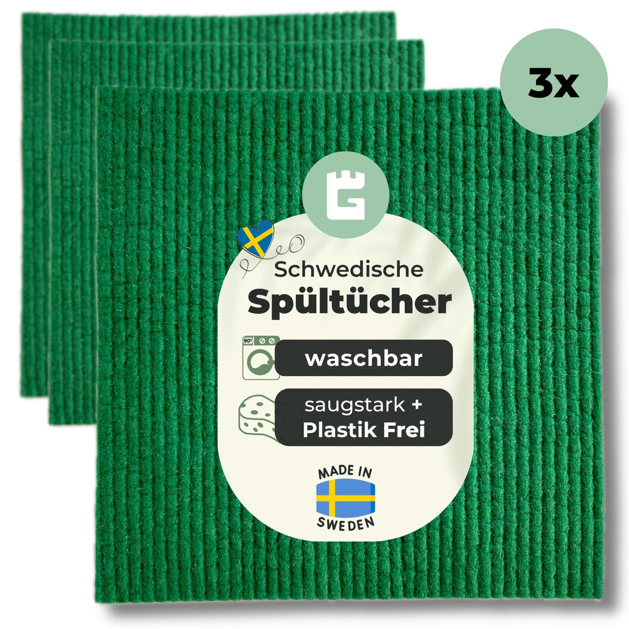 Spüllappen Forest Green Winter Edition - saugstarke Schwammtücher Plastikfrei