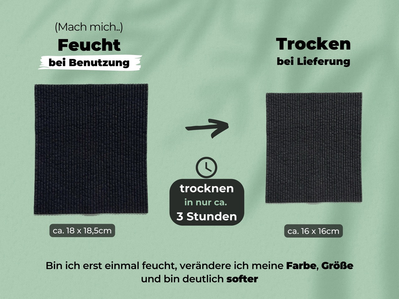 Bundle Gemüsebürste Holz & Spültücher Schwarz waschbar (Küchen Basics)