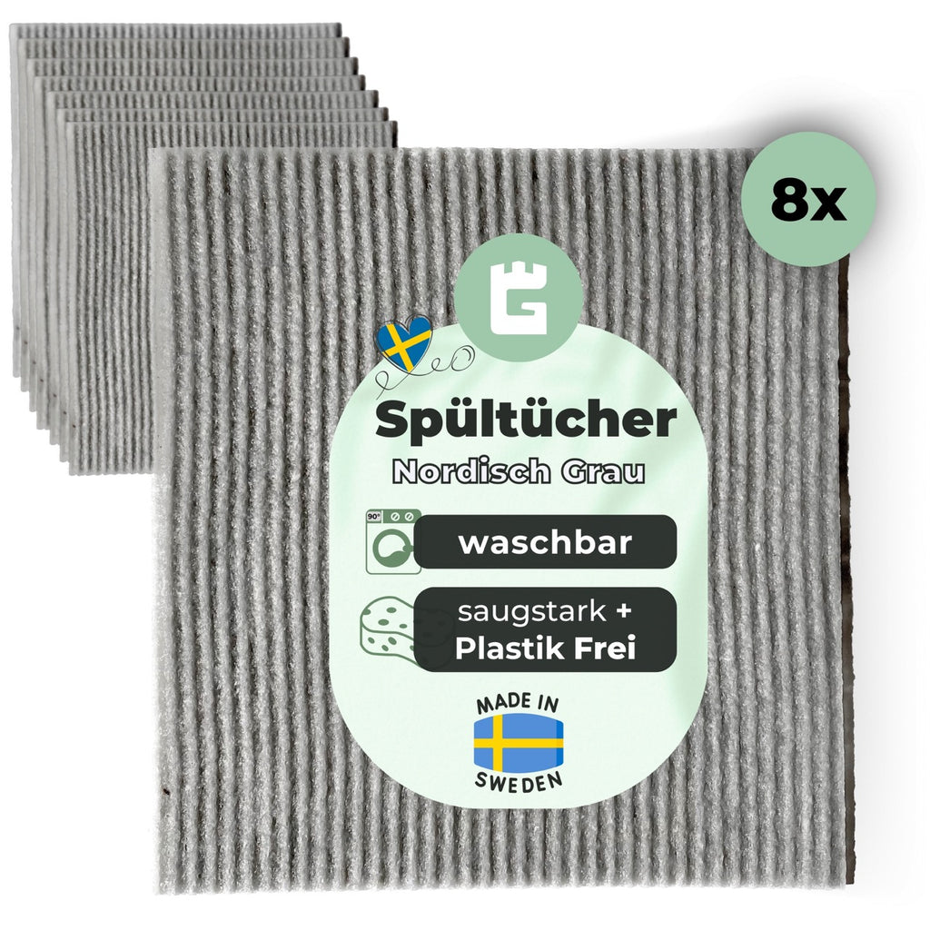 8x Spültücher grau Baumwolle Sparset