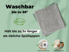 Black dishcloths made of cotton & wood pulp - washable & extra absorbent - Made in Sweden