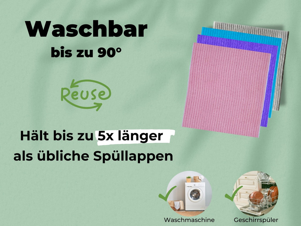 8x Elegance Putzlappen bunt - Reinigungstücher waschbar & nachhaltig