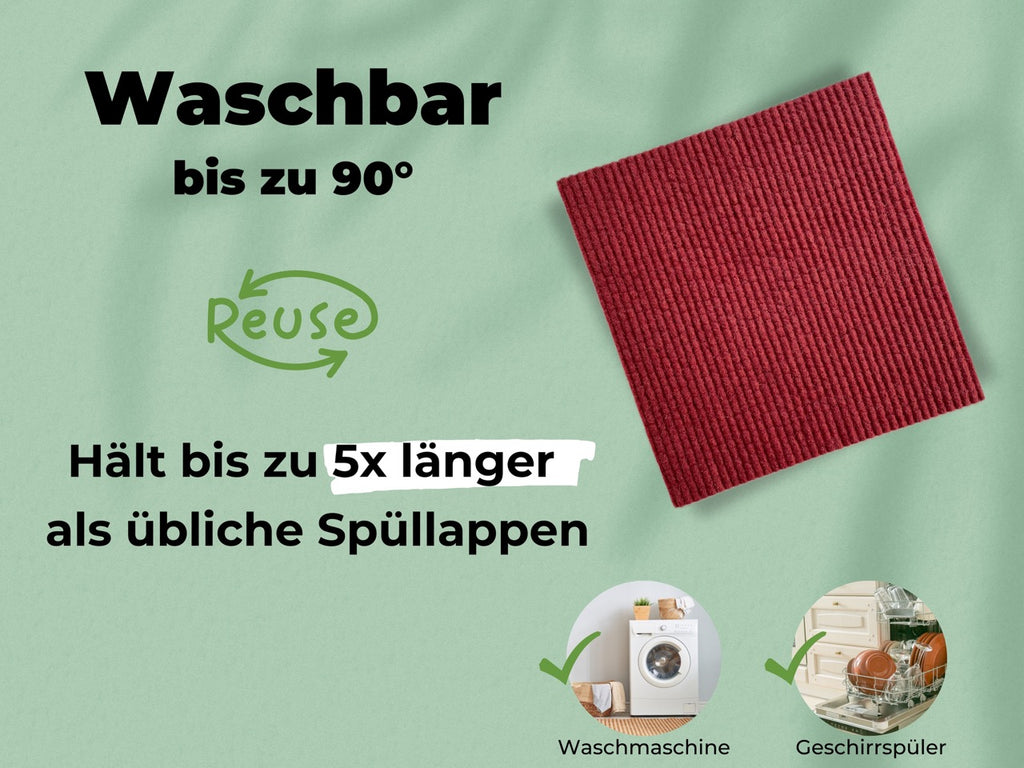 Spüllappen Rotwein Winter Edition - saugstarke Schwammtücher Plastikfrei
