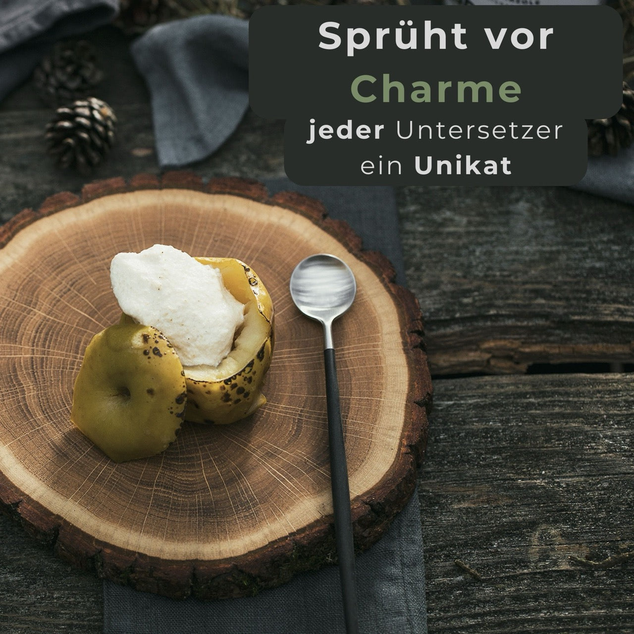 Topf Untersetzer Holz Eiche sprüht vor Echtholz Charme