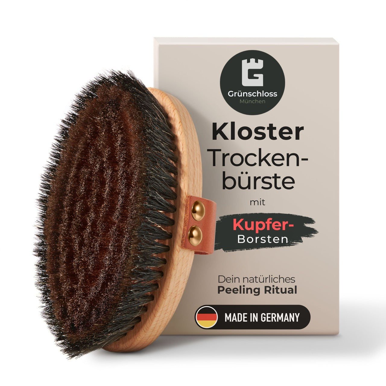 Trockenbürste mit Kupfer Borsten zum Klosterbürsten Made in germany