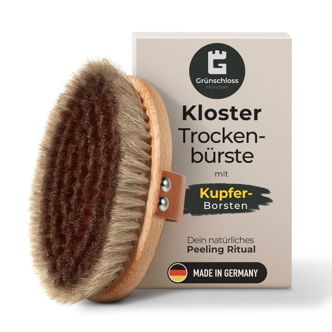 Trockenbürste effektives Trocken Peeling mit Kupferborsten