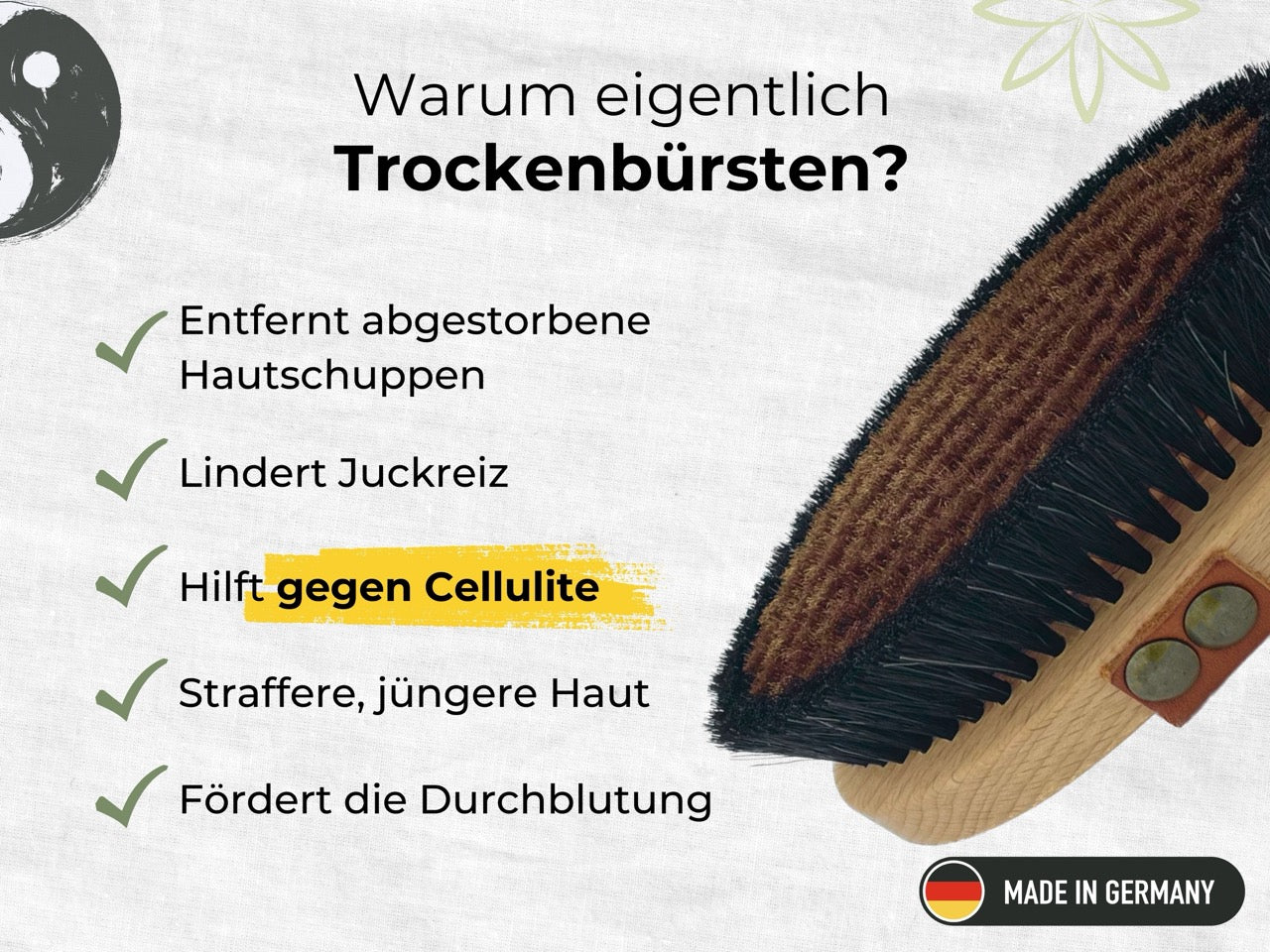 Trockenbürsten hilft gegen Cellulite und sorgt für straffere, jüngere Haut